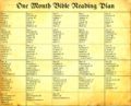 One Month Bible Reading Plan