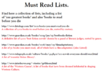 A collection of 'must read' lists.